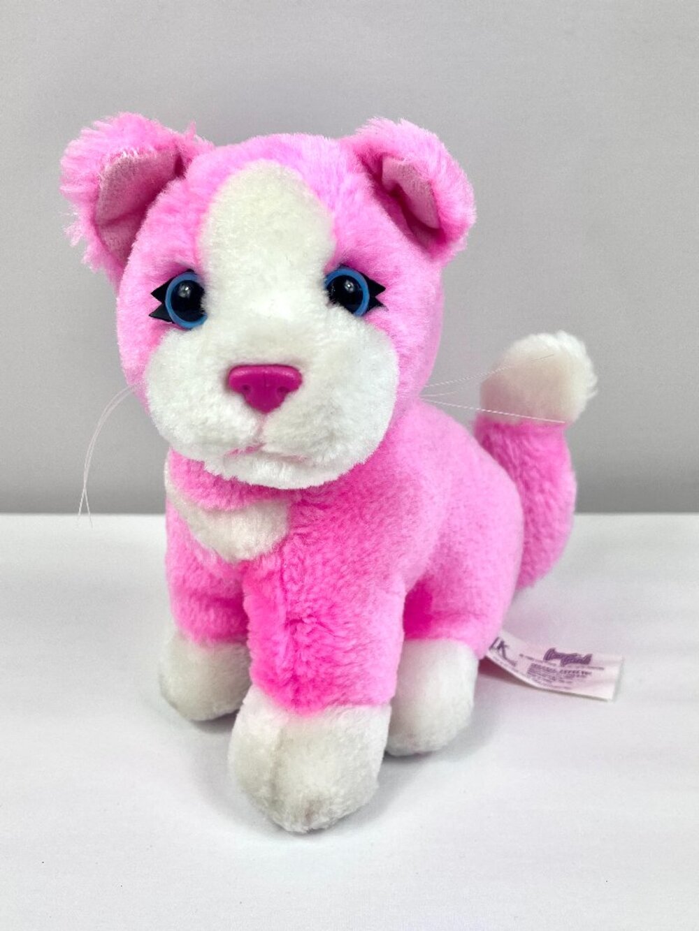 Vintage Lisa Frank Playtime Kitten Cat Plush 1995 24k Bubbles Pink And White